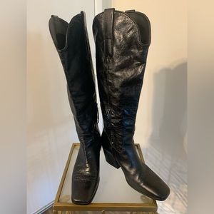 Sam Edelman Tall Leather Black Boots Size 8